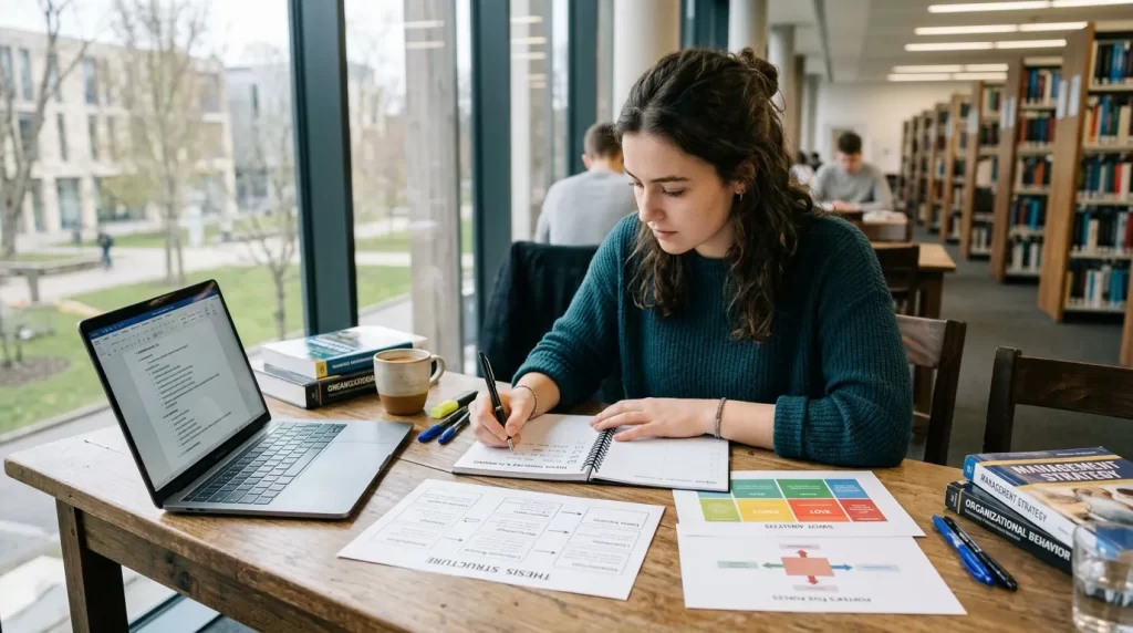 estudante organizando as etapas de como fazer TCC de Administração