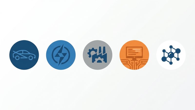 Linha de produção industrial moderna com elementos de automação e IoT, representando manufatura 4.0