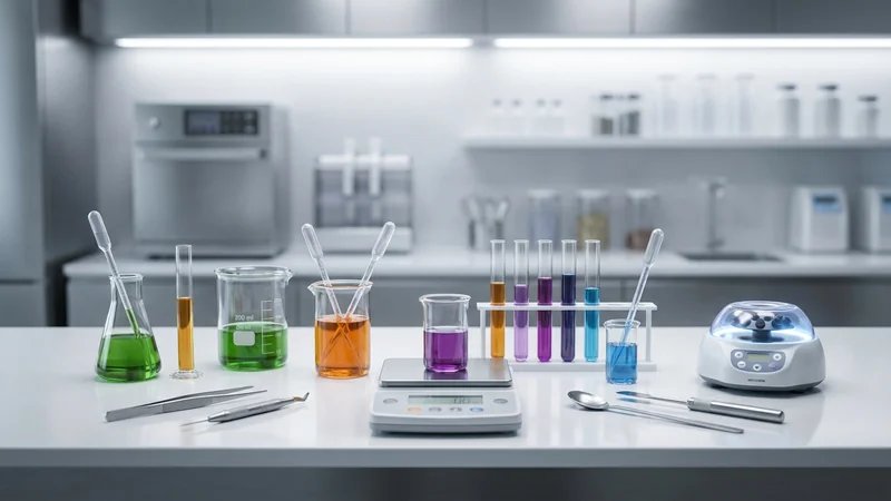 Laboratório de gastronomia molecular com equipamentos modernos, técnicas de esferificação, espumas, nitrogênio líquido, ambiente científico e criativo