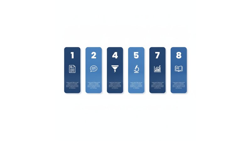 Infográfico mostrando as 8 seções de um artigo científico em ordem vertical (Título e Autoria → Resumo → Introdução → Metodologia → Resultados → Discussão → Conclusão → Referências), com ícones representando cada seção e uma seta mostrando o fluxo de leitura. Cores: azul, verde e branco.