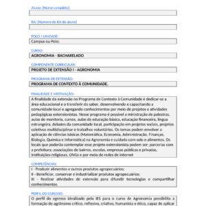 Projeto de Extensão I - Agronomia (Bacharelado)