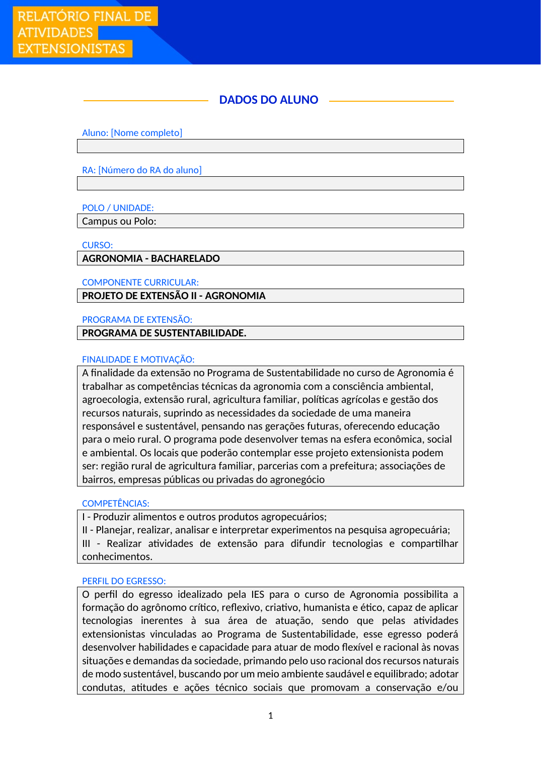 Projeto de Extensão II - Agronomia (Bacharelado)