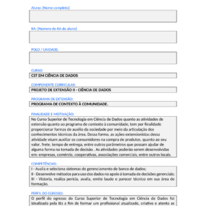 Projeto de Extensao II - Ciencia de Dados (Tecnologo)