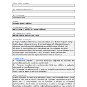 Projeto de Extensão II - Design Gráfico (Tecnólogo)