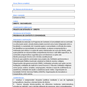 Projeto de Extensão IV - Direito (Bacharelado)