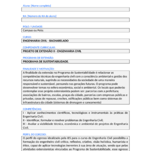 Projeto de Extensão II - Engenharia Civil (Bacharelado)