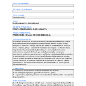 Projeto de Extensão III - Engenharia Civil (Bacharelado)