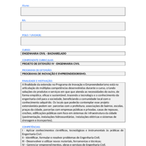 Projeto de Extensão IV - Engenharia Civil (Bacharelado)