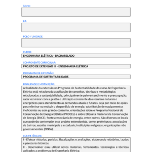 Projeto de Extensão III - Engenharia Elétrica (Bacharelado)