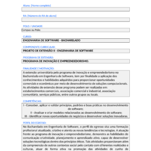 Projeto de Extensão II - Engenharia de Software (Bacharelado)
