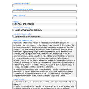 Projeto de Extensão III - Farmácia (Bacharelado)