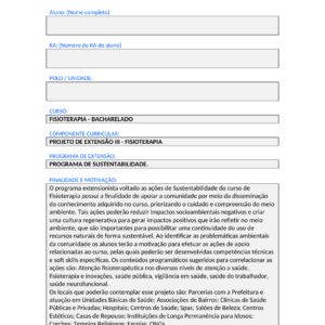 Projeto de Extensao III - Fisioterapia (Bacharelado)