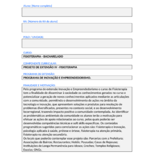 Projeto de Extensao IV - Fisioterapia (Bacharelado)
