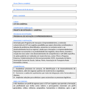 Projeto de Extensão II - Logística (Tecnólogo)
