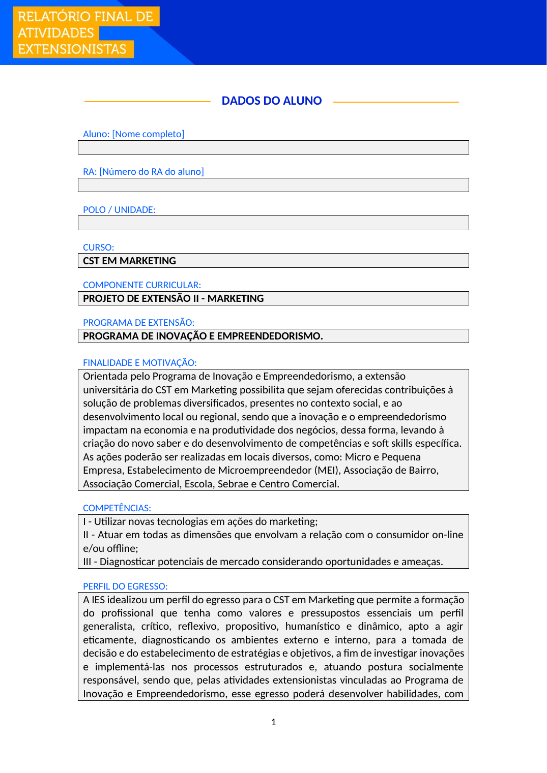 Projeto de Extensão II - Marketing (Tecnólogo)