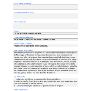 Projeto de Extensao I - Redes de Computadores (Tecnologo)