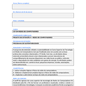 Projeto de Extensao II - Redes de Computadores (Tecnologo)