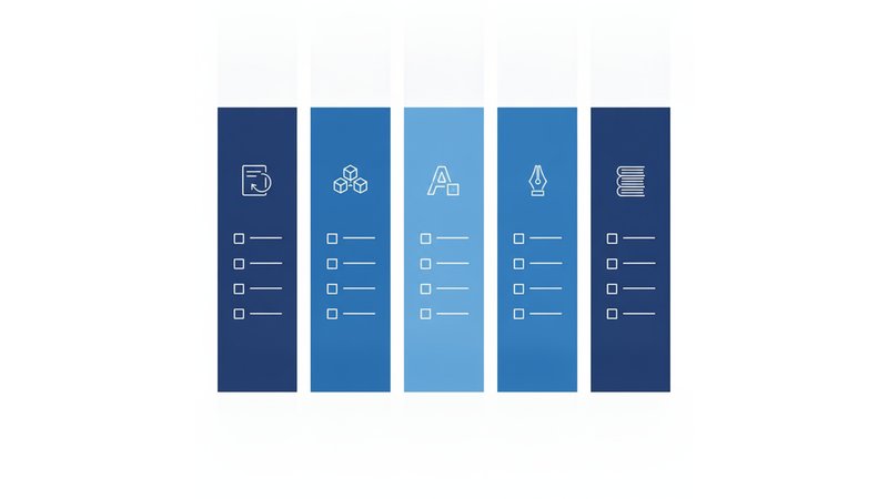 Checklist visual em formato de lista com caixas de verificação, organizado por categorias (Conteúdo, Estrutura, Formatação ABNT, Qualidade de Escrita, Referências)