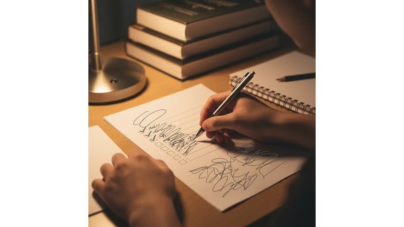 Checklist ilustrado com estudante validando tema de TCC
