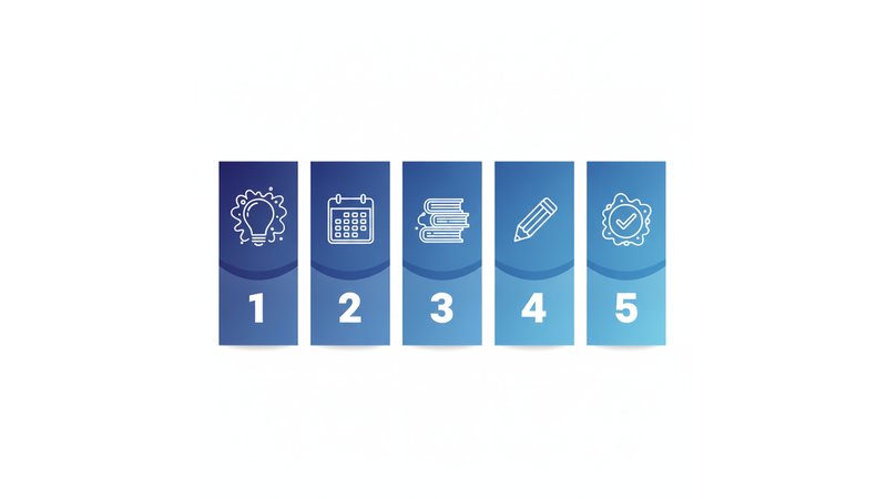 Infográfico visual com 5 passos do TCC online (ícones + descrição breve de cada etapa)