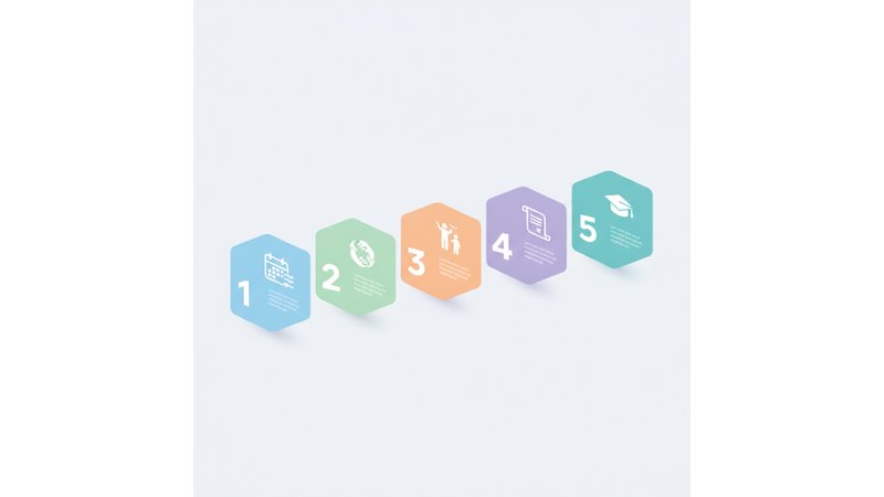 Infográfico com 5 fases do estágio em timeline horizontal com ícones e cores: Preparação (2-3 meses antes), Início (semana 1), Execução (semanas 2-16), Relatório (última semana + 2-3 semanas), Conclusão (após entrega)
