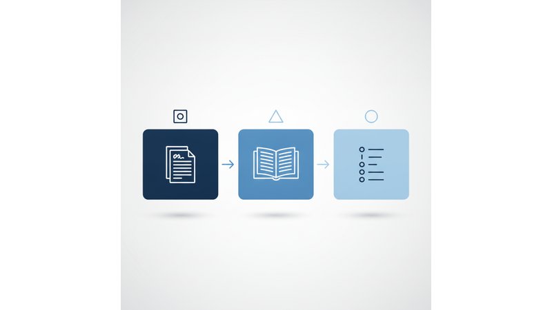 Infográfico visual mostrando a estrutura completa do relatório de estágio em três blocos (pré-textuais, textuais, pós-textuais) com ícones representando cada elemento