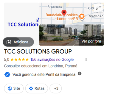 TCC Solutions Group - 5,0 com 156 avaliacoes no Google