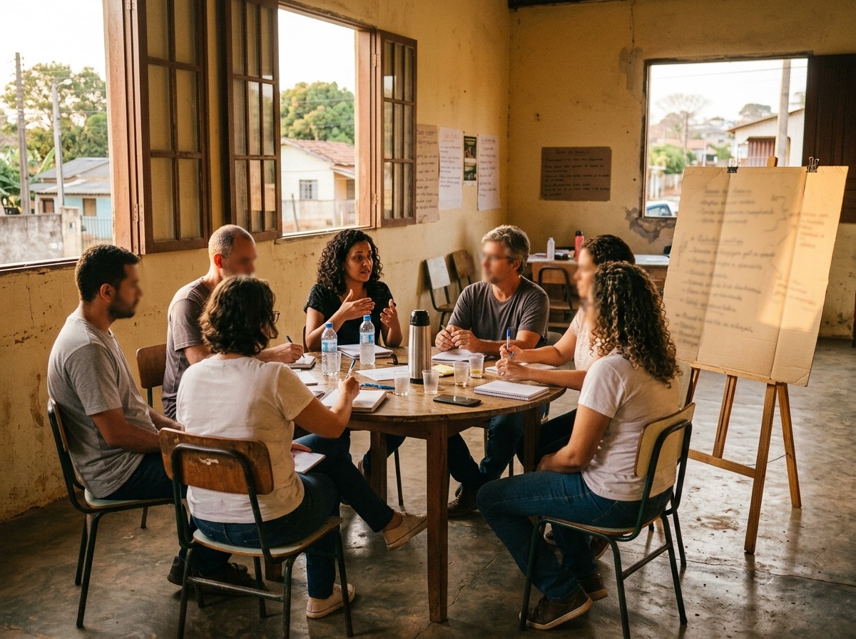 Roda de conversa comunitaria durante uma acao extensionista