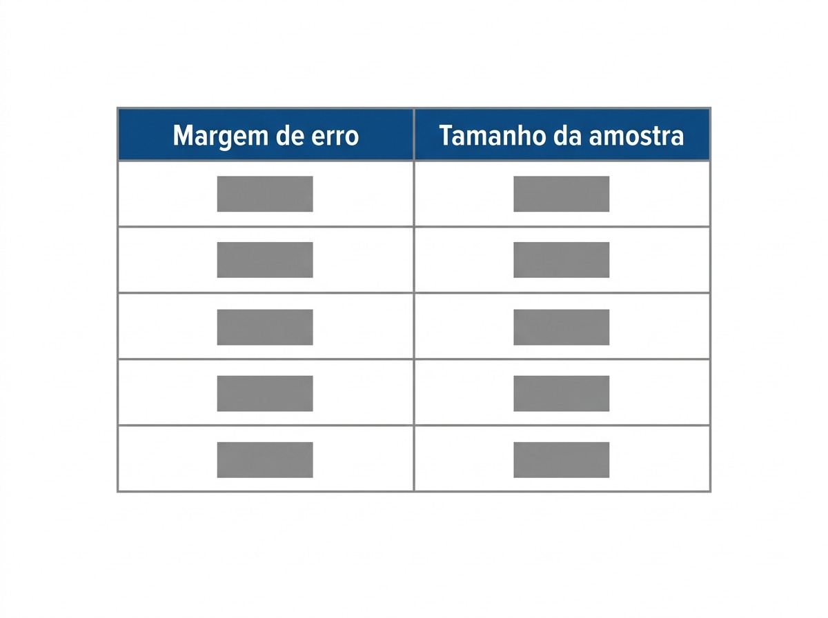 Tabela relacionando margem de erro e tamanho da amostra
