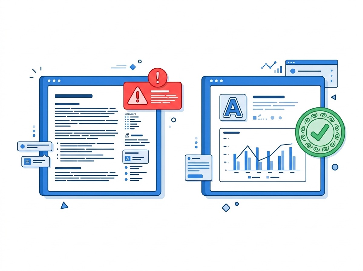 Slide Canva TCC com texto demais comparado ao slide limpo