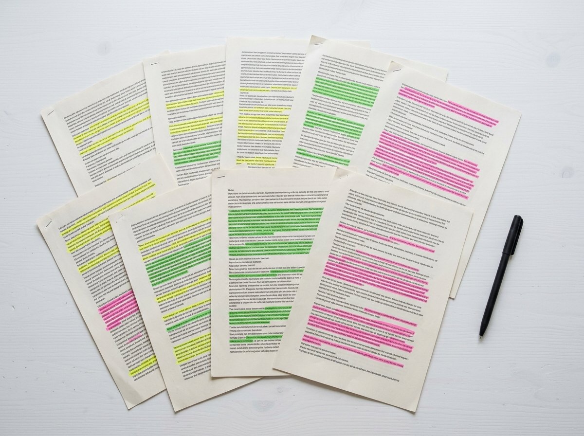 Quadro branco com post-its coloridos organizados em quatro colunas tematicas