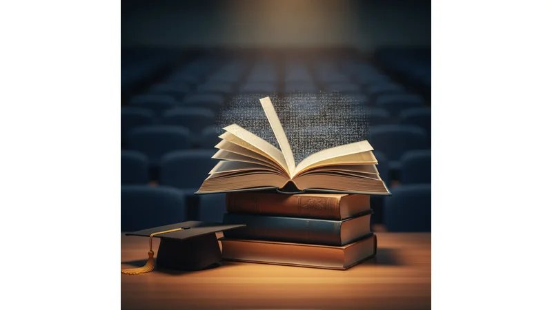 Cena de defesa de dissertação em auditório acadêmico, com estudante apresentando slides para banca de professores, transmitindo seriedade e conquista | Alt text: "Defesa de dissertação de mestrado perante banca examinadora"