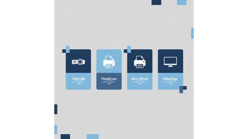 Tabela visual mostrando comparação de dimensões e como cada uma se vê em diferentes contextos de apresentação