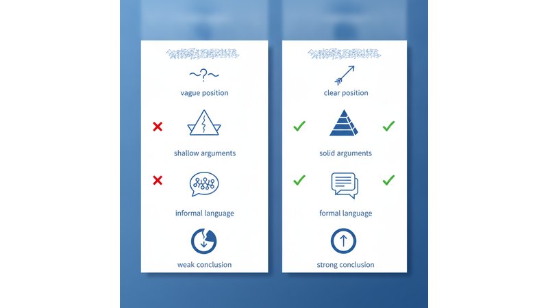 Checklist visual em formato de tabela ou infográfico com categorias: Estrutura, Argumentação, Qualidade de Escrita, Revisão, com itens verificáveis