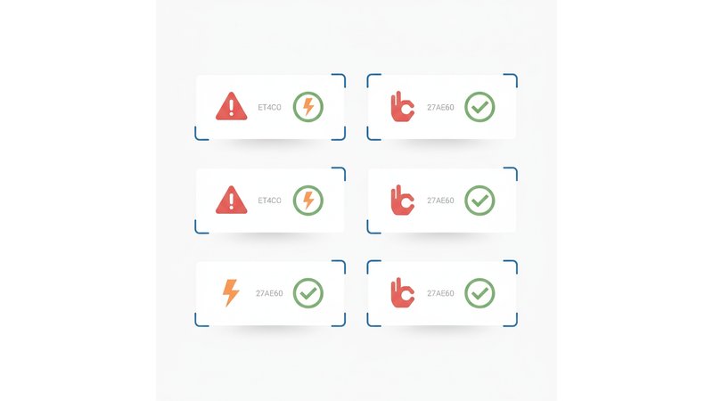 Infográfico visual com os 6 erros comuns e suas soluções, em formato de lista ilustrada com ícones de alerta e check