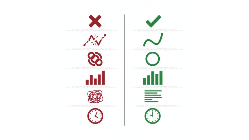 Checklist visual com checkboxes, organizado em categorias (Estrutura, Conteúdo, Formatação)