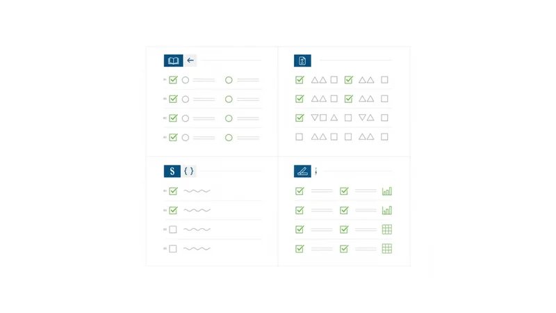 Checklist visual em formato de tabela ou infográfico, mostrando os itens acima de forma clara e escaneável