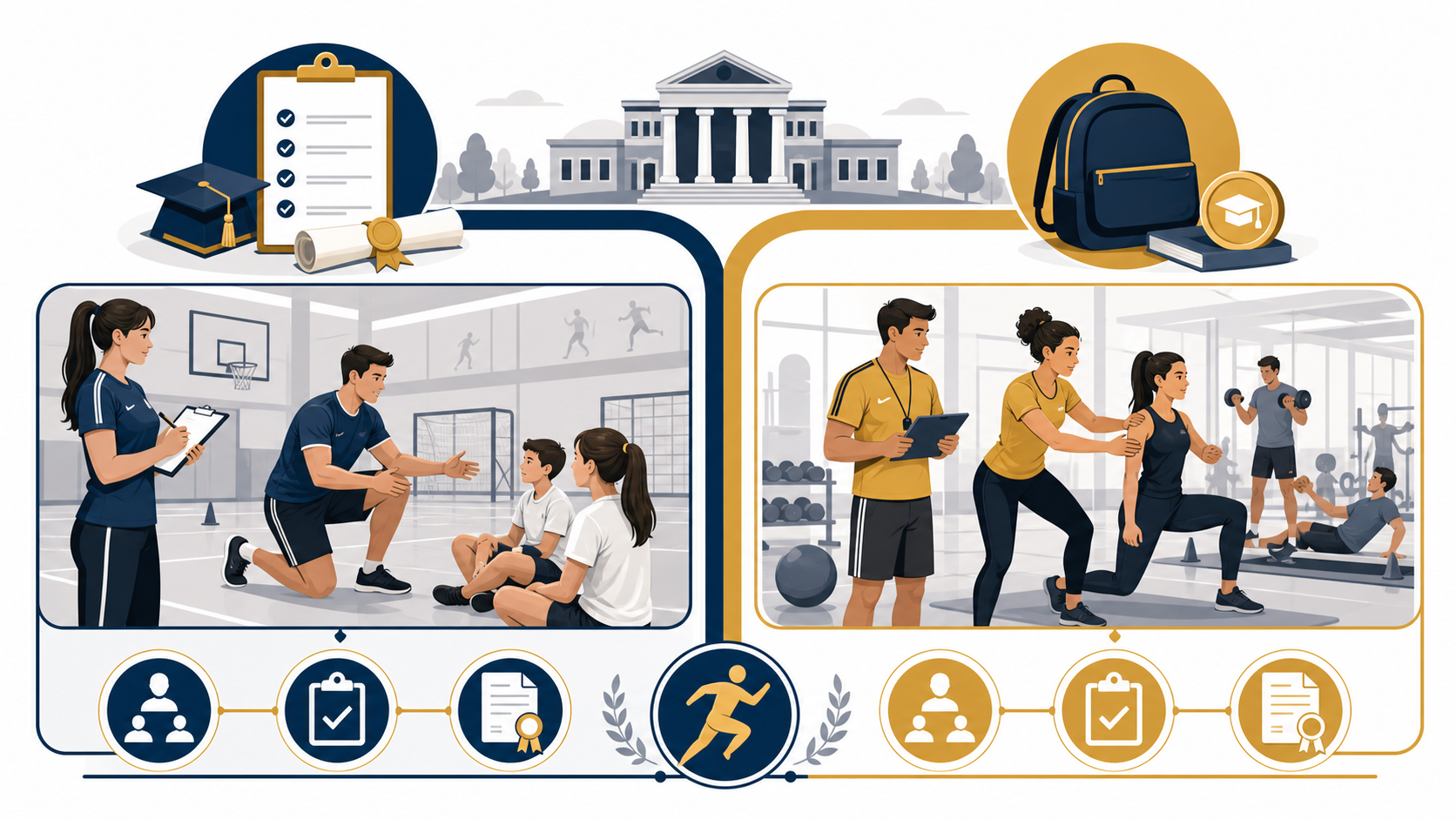 Estágio em Educação Física obrigatório e não obrigatório com supervisão e documentação