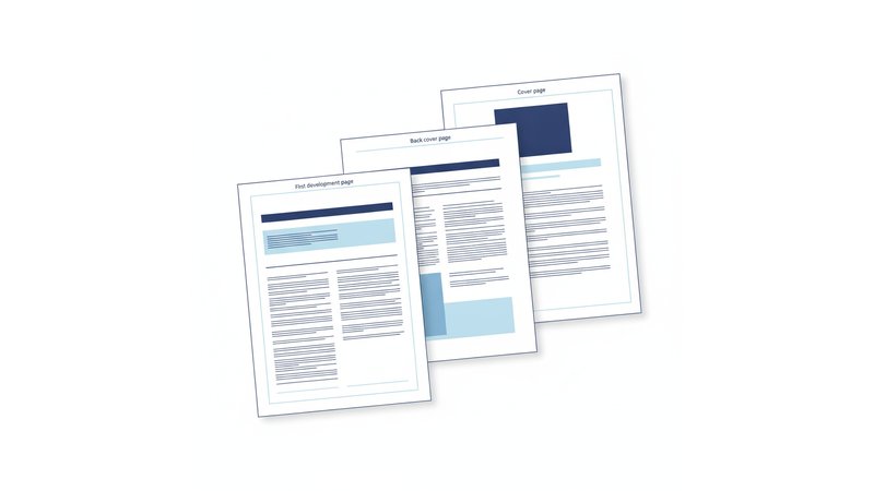 Exemplo de página formatada conforme ABNT, mostrando capa, folha de rosto e primeira página do desenvolvimento com formatação correta