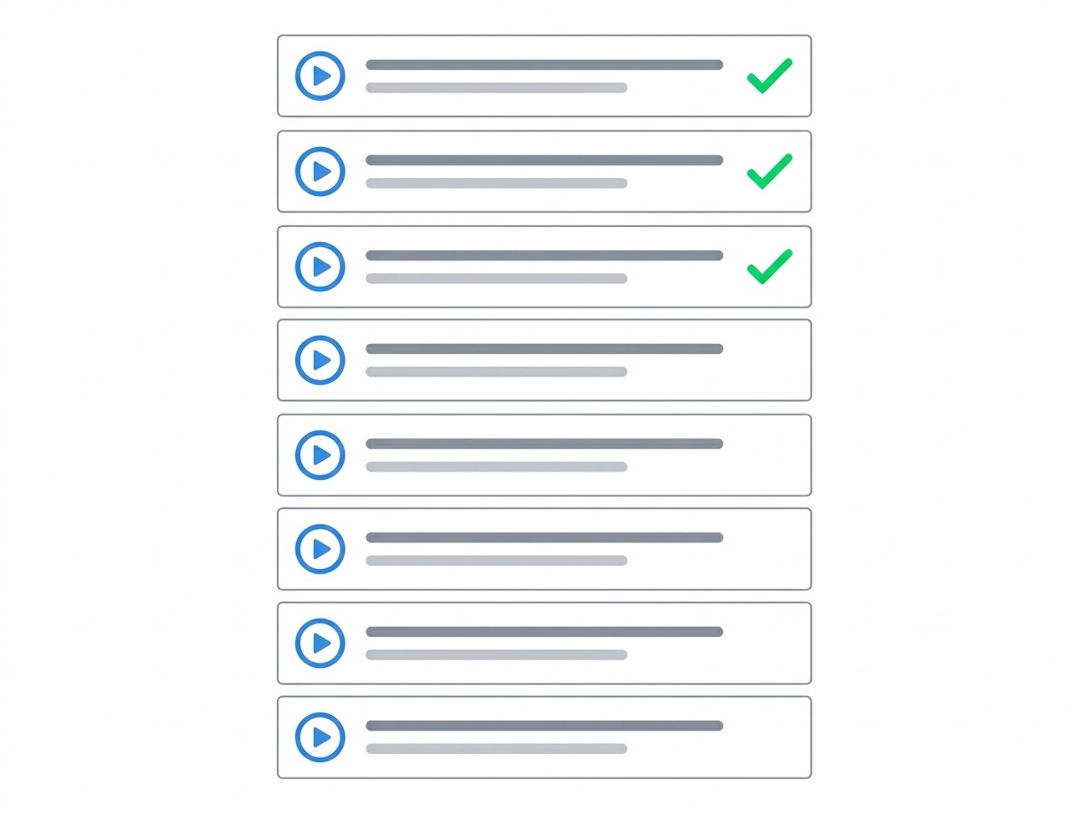 Lista de modulos de um curso online