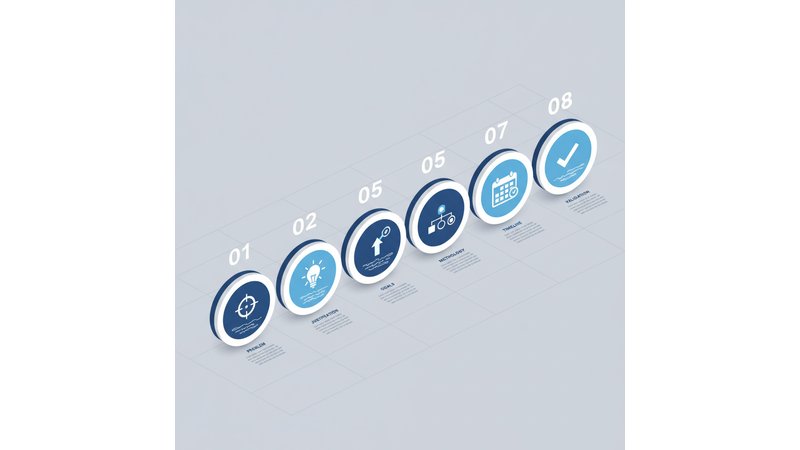 Tabela visual mostrando a estrutura de um pré-projeto com as seções (Capa, Resumo, Introdução, etc.) em ordem, com ícones representando cada seção e uma breve descrição do conteúdo.