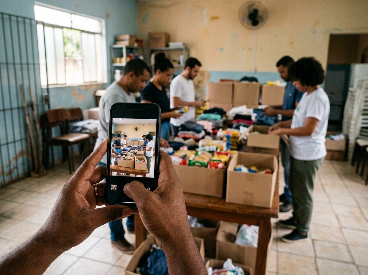 Registro fotografico de acao presencial com a comunidade
