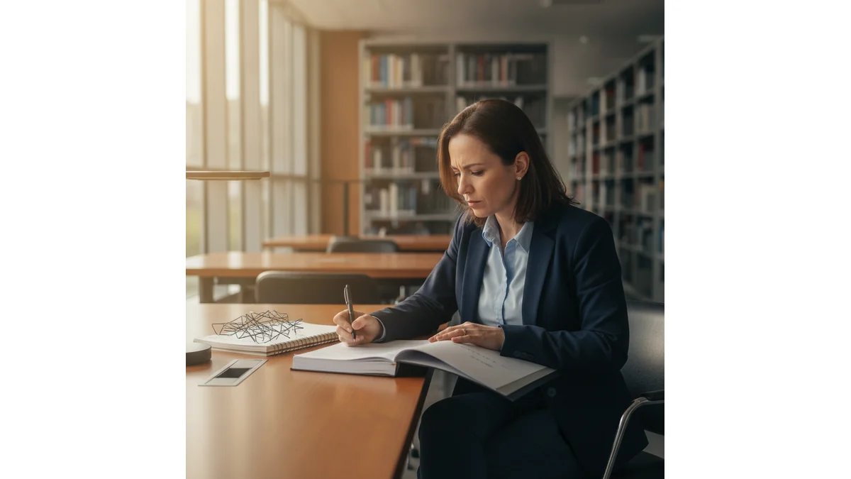 Quanto custa um artigo científico ou monografia: mesa de estudo com notebook e material acadêmico
