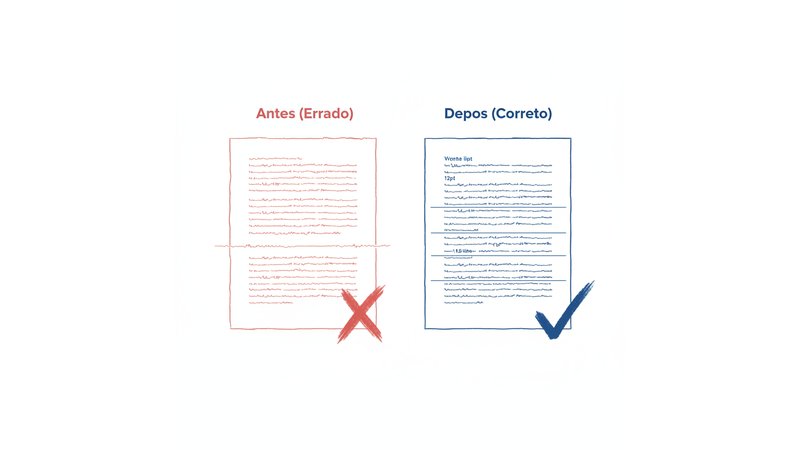 Checklist visual de documentos obrigatórios com caixas para marcar