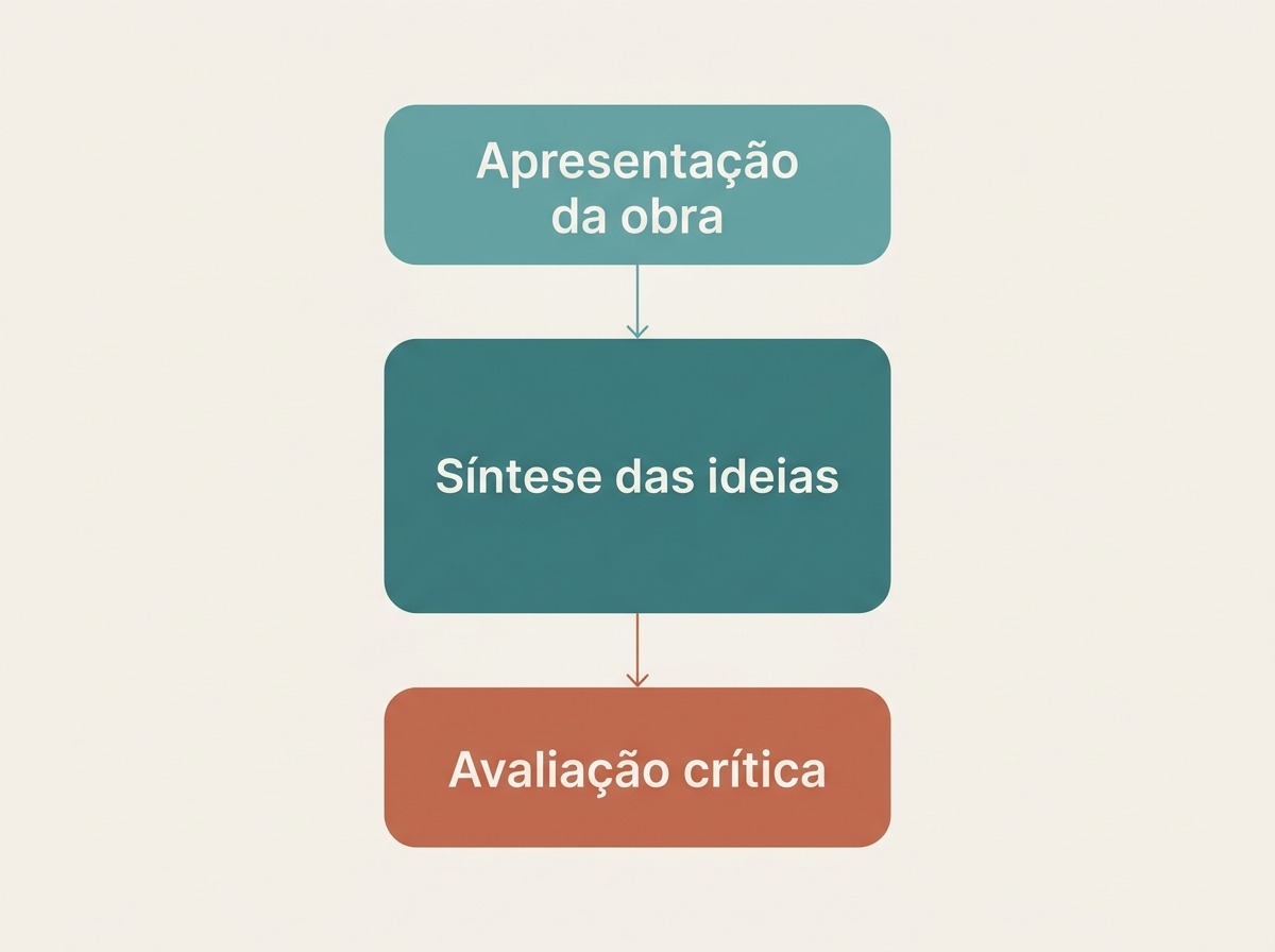 Diagrama da estrutura do resumo critico em tres partes