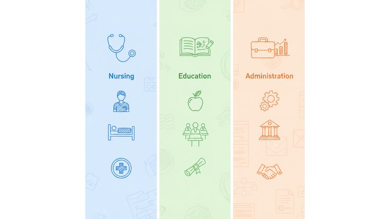 Tabela comparativa mostrando as principais diferenças entre TCC de Enfermagem, Pedagogia e Administração em 15 dias