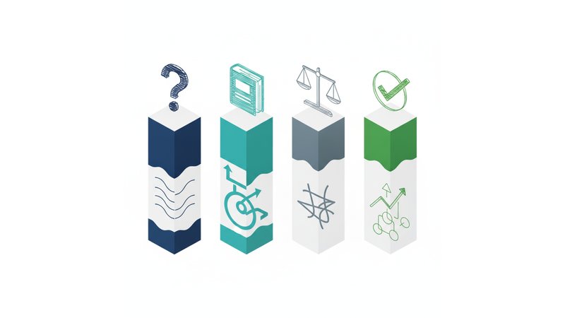 Diagrama visual mostrando a estrutura de um TCC em Direito Tributário (Introdução → Fundamentação → Análise → Conclusão), com exemplos de seções