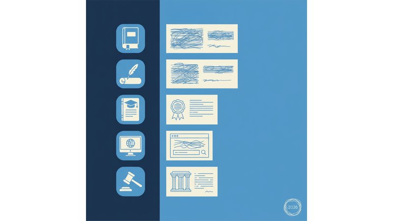 Screenshot ou mockup de página de referências de tese real mostrando exemplos em contexto, lista de referências bem estruturada com diferentes tipos de fontes (livro, artigo, tese, site, legislação) em ordem alfabética