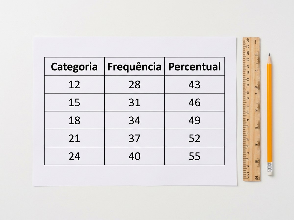 Tabela de dados impressa com celulas destacadas por marcador amarelo
