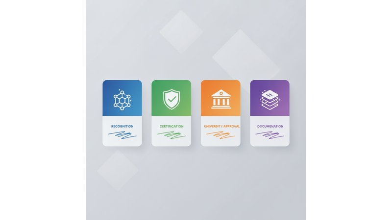 Infográfico com 4 critérios visuais para validar plataformas de Certificado para Horas Complementares reconhecido